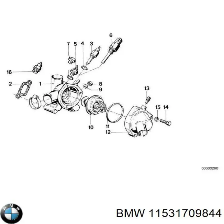 11531709844 BMW brida de carburador