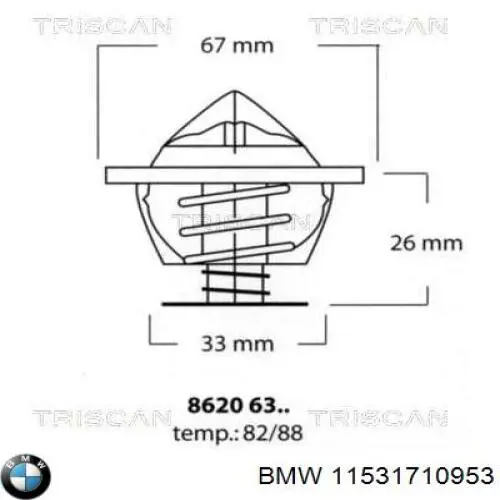 Termostato refrigerante BMW 11531710953