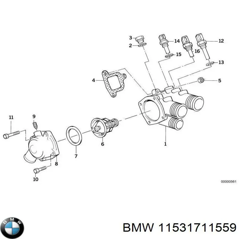 11531711559 BMW tubería de radiador arriba