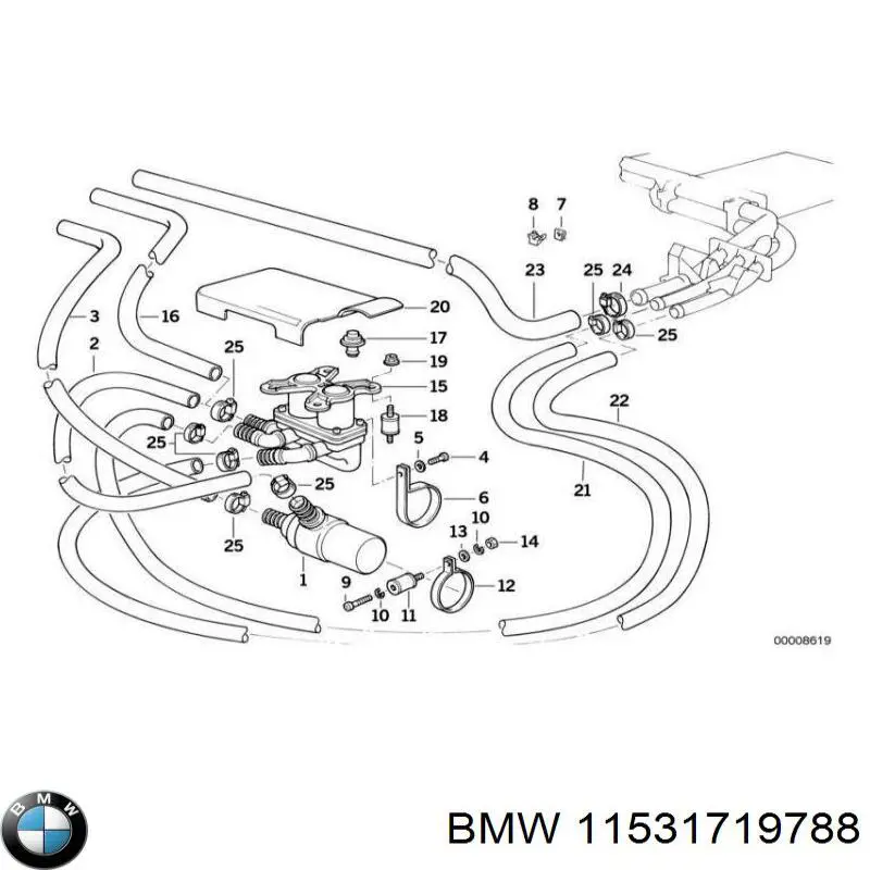 11531719788 BMW tubo de aire