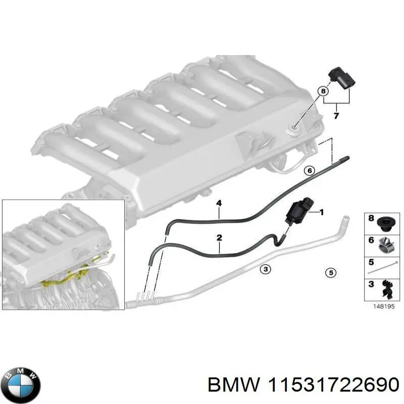 11531722690 BMW junta, adaptador de filtro de aceite