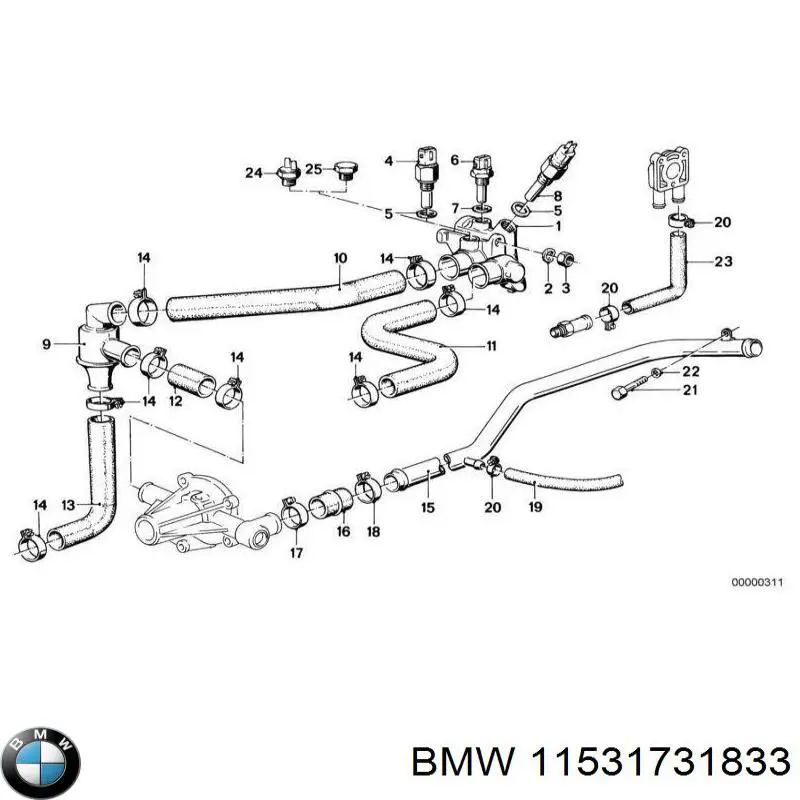 Junta del colector de agua del sistema de refrigeración BMW 11531731833 precio, desde 3,68 EUR