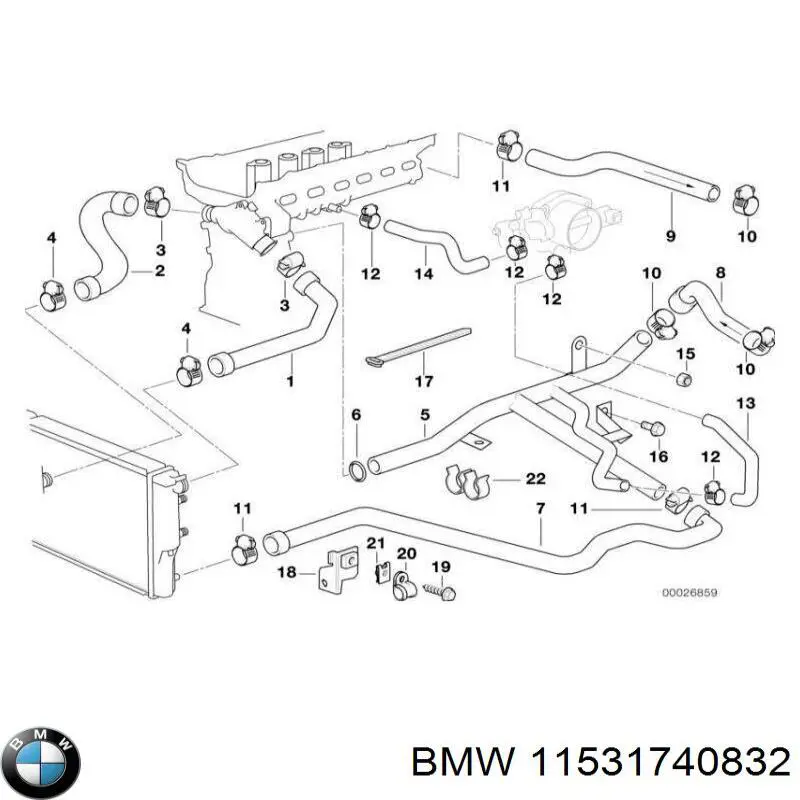 Comprar 11531740832 BMW Manguera superior del radiador