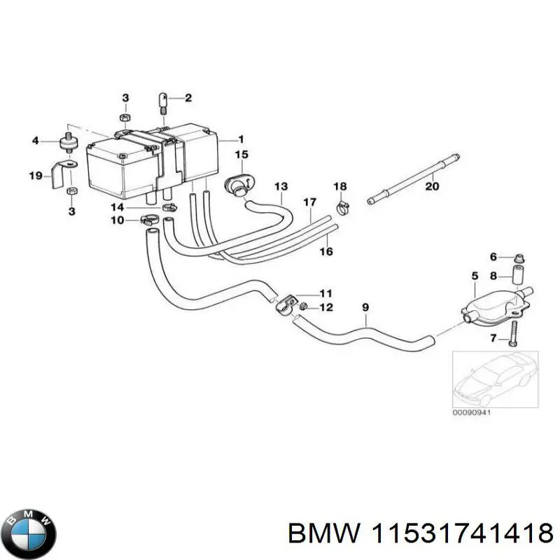 11531741418 BMW manguera refrigerante para radiador inferiora