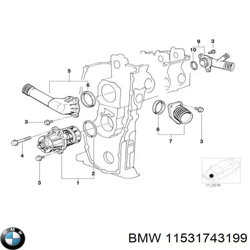 Comprar 11531743199 BMW Brida del sistema de refrigeración (triple unión)