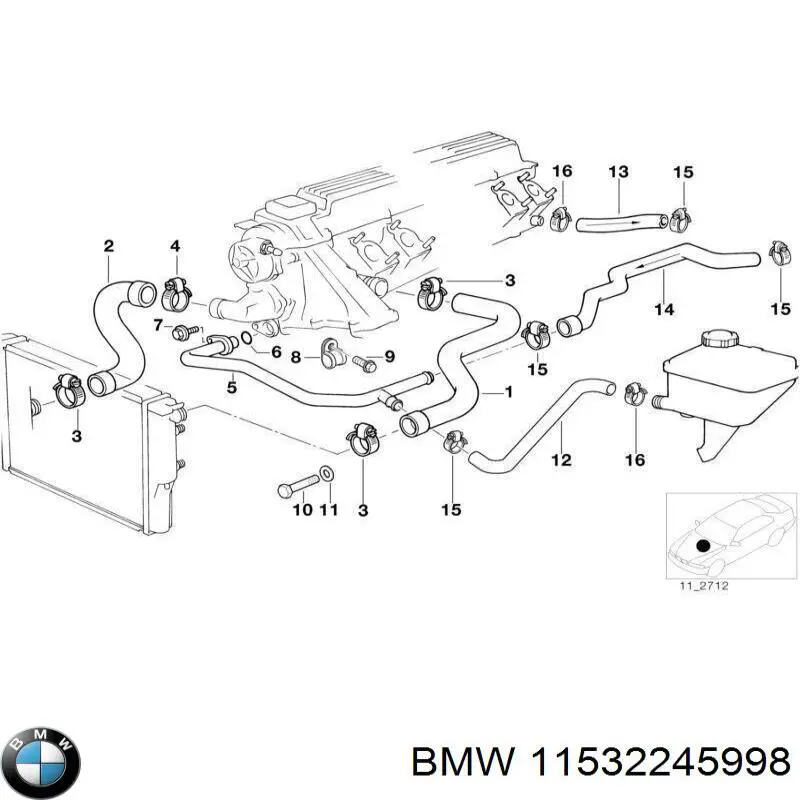 Comprar 11532245998 BMW Manguera superior del radiador