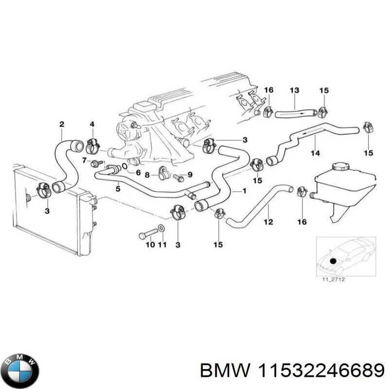 Manguito de líquido refrigerante BMW 11532246689 precio, desde 62,54 EUR