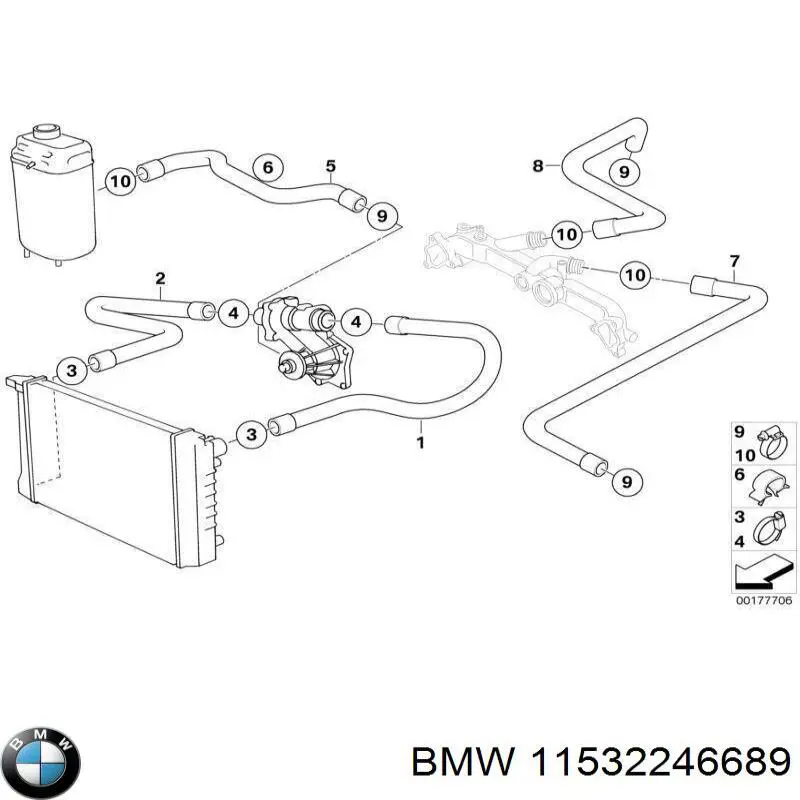 Comprar 11532246689 BMW Manguera de agua refrigerante