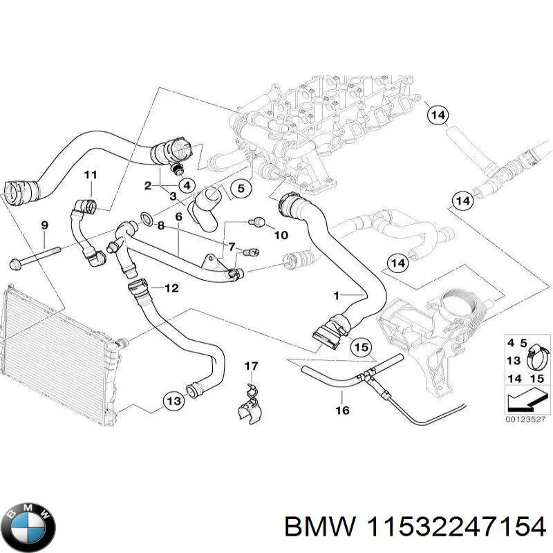 Comprar 11532247154 BMW Manguera inferior del radiador