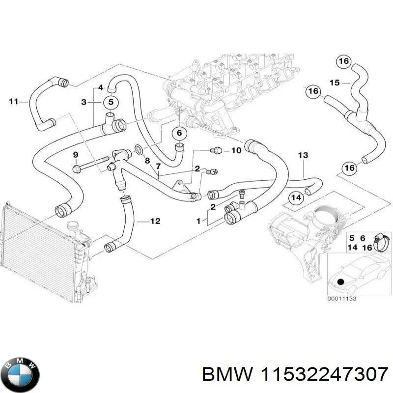 Comprar 11532247307 BMW Manguera superior del radiador