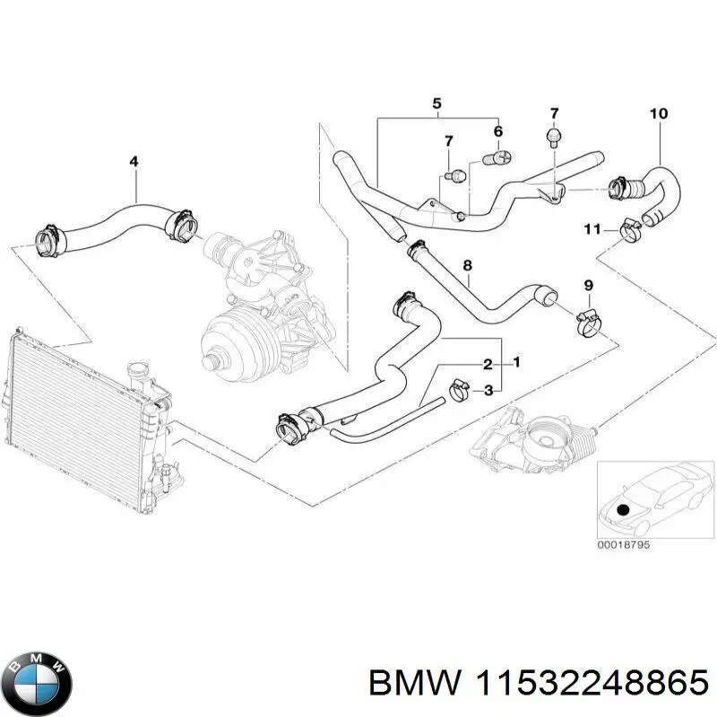 Manguera inferior del radiador BMW 11532248865 precio, desde 39,39 EUR