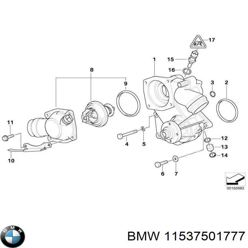 11537501777 BMW Junta de tapa del tubo de llenado de aceite