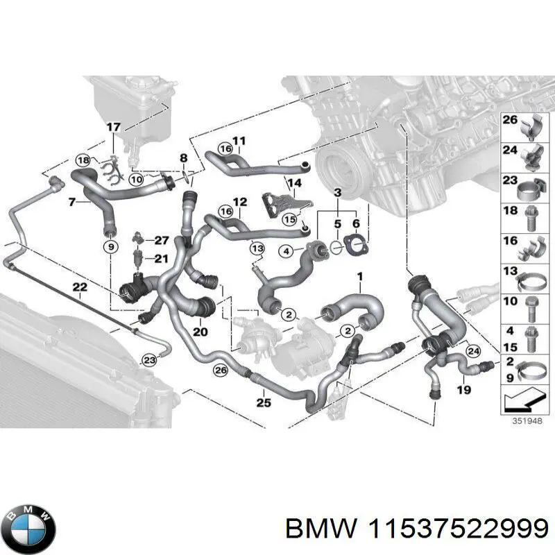 Tubo de retorno de baja presión del radiador de aceite BMW 11537522999 precio, desde 49,29 EUR