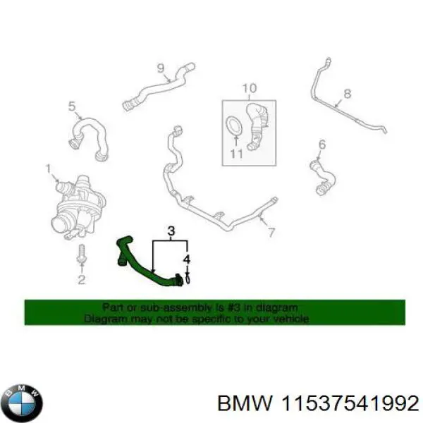 Comprar 11537541992 BMW Manguera de agua refrigerante