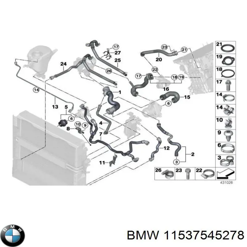 Junta de bomba de agua 11537545278 BMW
