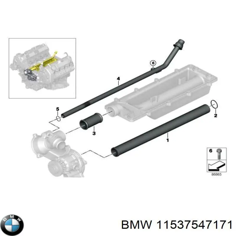 11537547171 BMW tubería de radiador, retorno