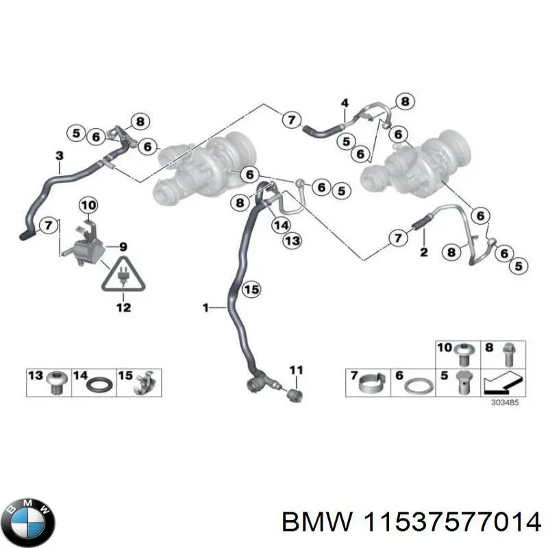 Manguera de retorno de refrigerante del turbocompresor BMW 11537577014 precio, desde 35,23 EUR