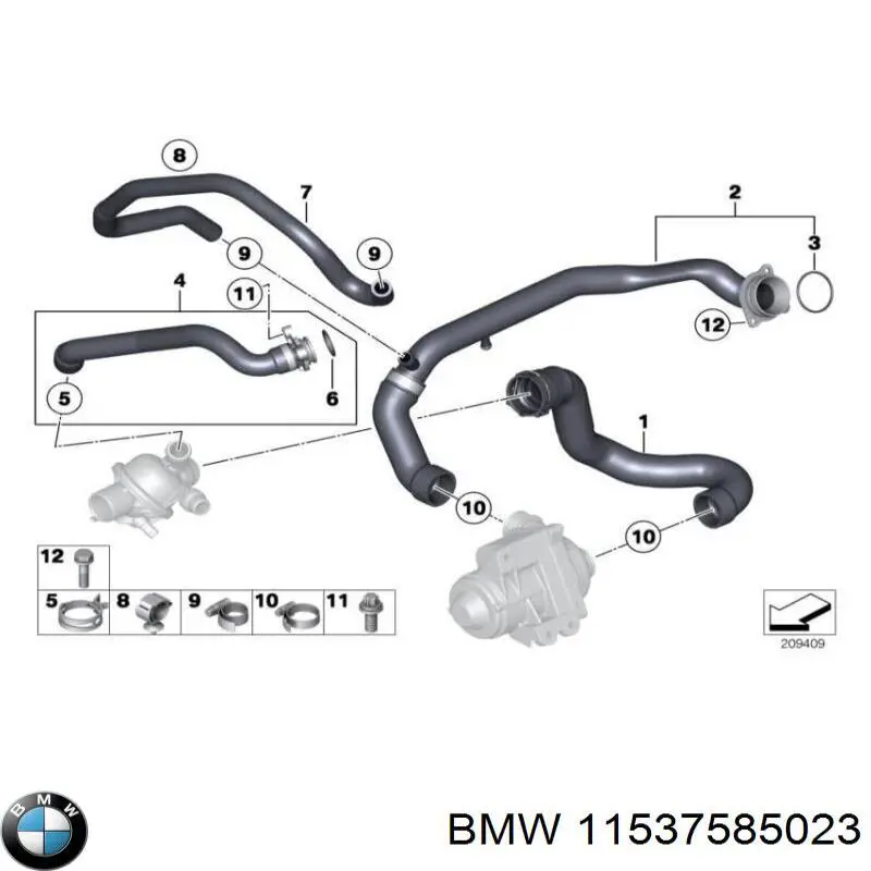 11537585023 BMW manguera (conducto del sistema de refrigeración)