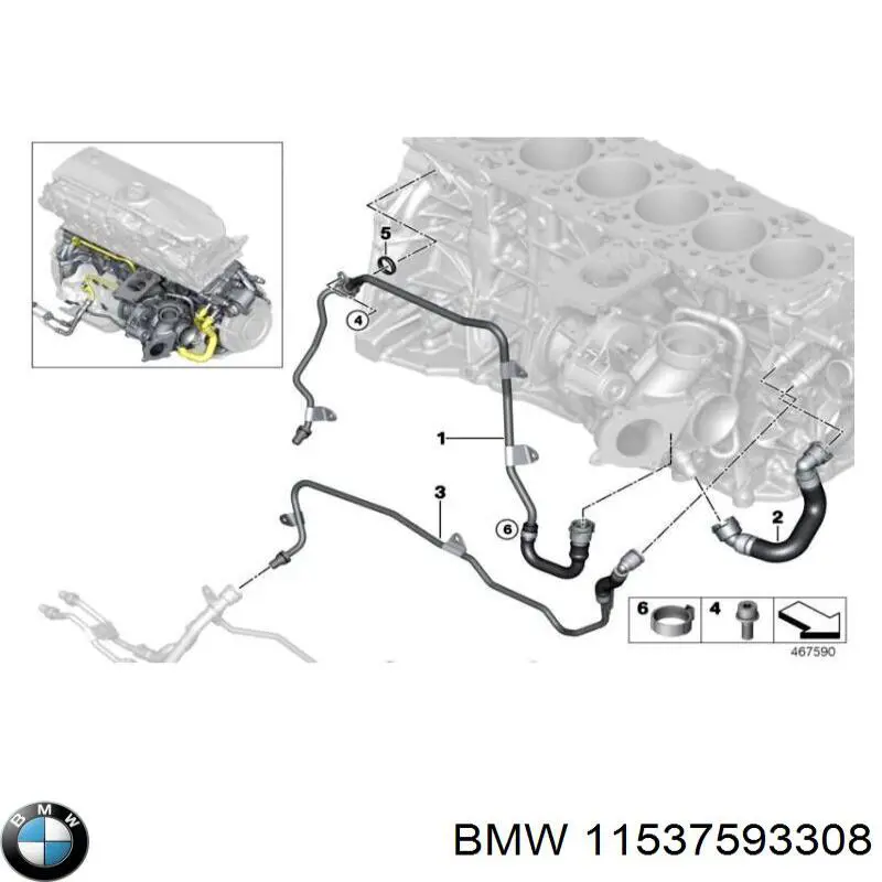 11537593308 BMW junta, tapa de tubo de llenado de aceite