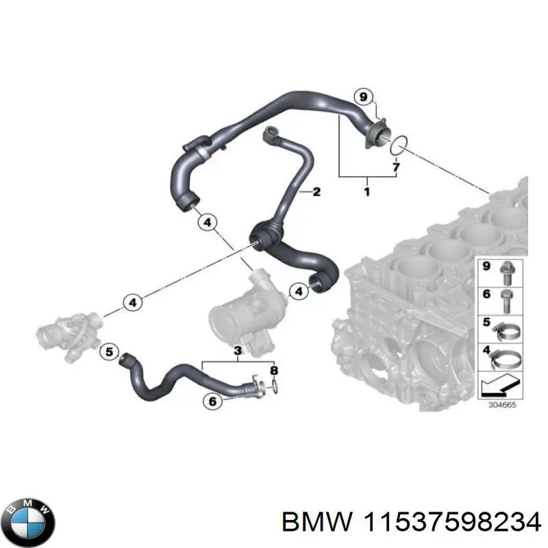 Manguito de líquido refrigerante BMW 11537598234 precio, desde 18,57 EUR