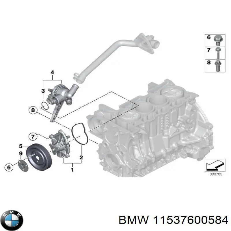 11537600584 BMW termostato, refrigerante