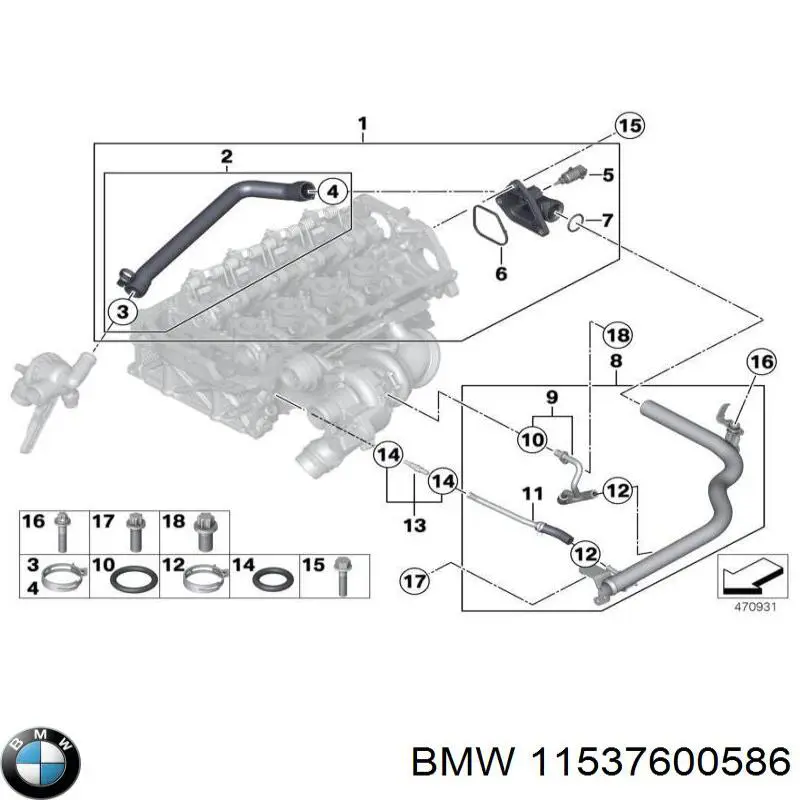 Manguito de líquido refrigerante BMW 11537600586 precio, desde 30,54 EUR