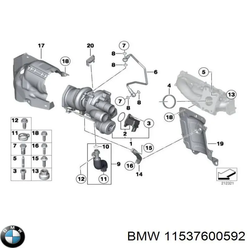Comprar 11537600592 BMW Manguera de retorno de refrigerante del turbocompresor