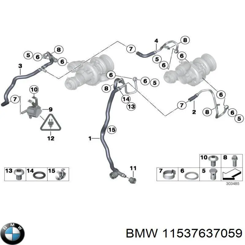 11537637059 BMW manguera refrigerante para radiador inferiora