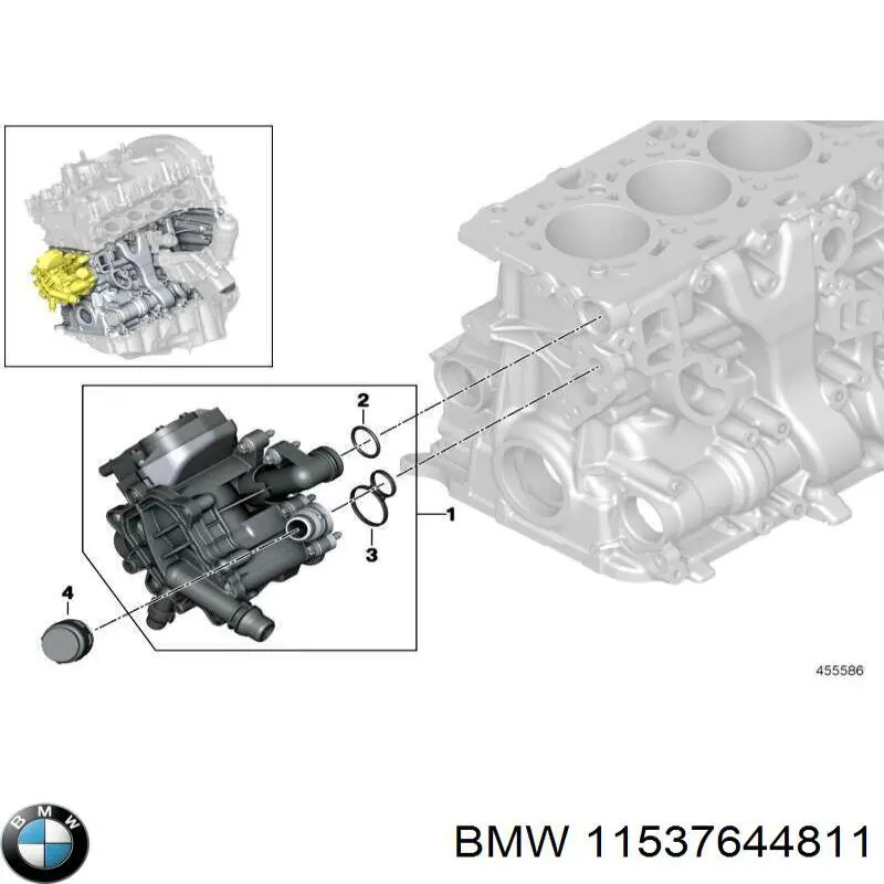 Carcasa del termostato para BMW 3 (F30, F80)