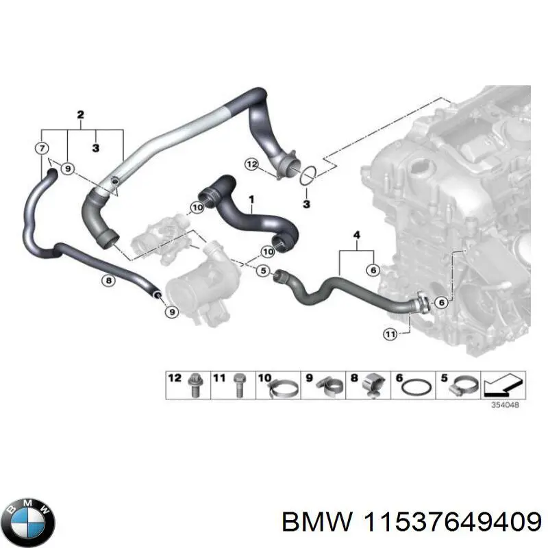 11537649409 BMW manguera (conducto del sistema de refrigeración)