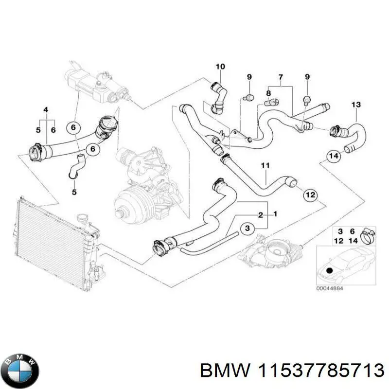 11537785713 BMW Manguera superior del radiador