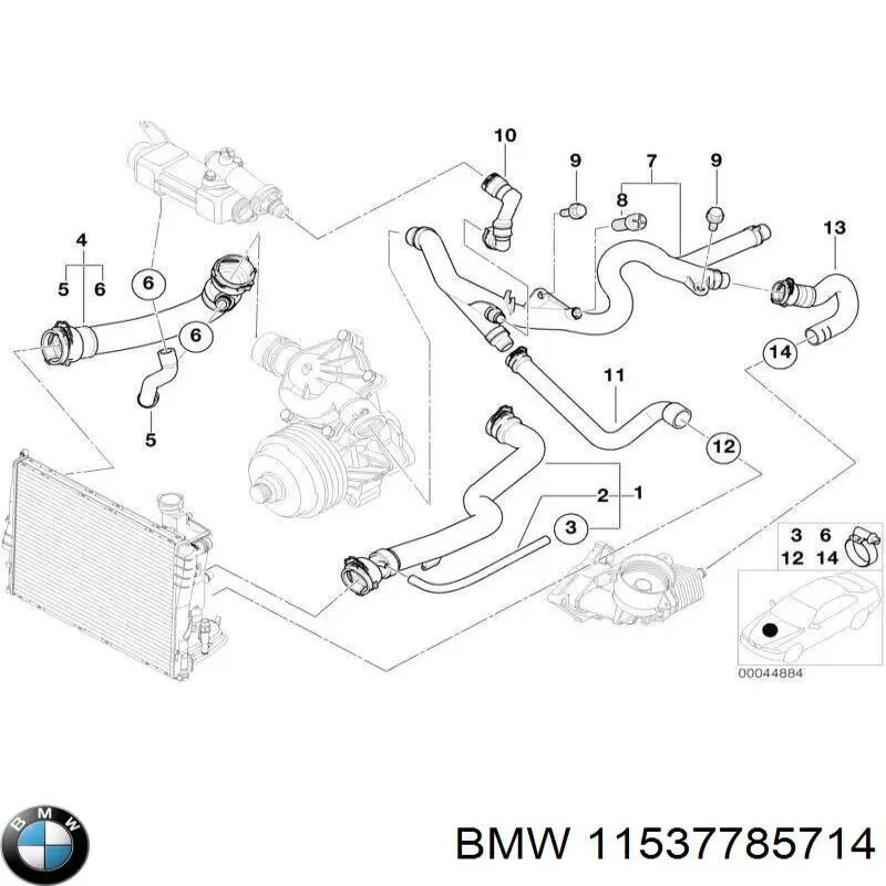 Comprar 11537785714 BMW Manguera superior del radiador
