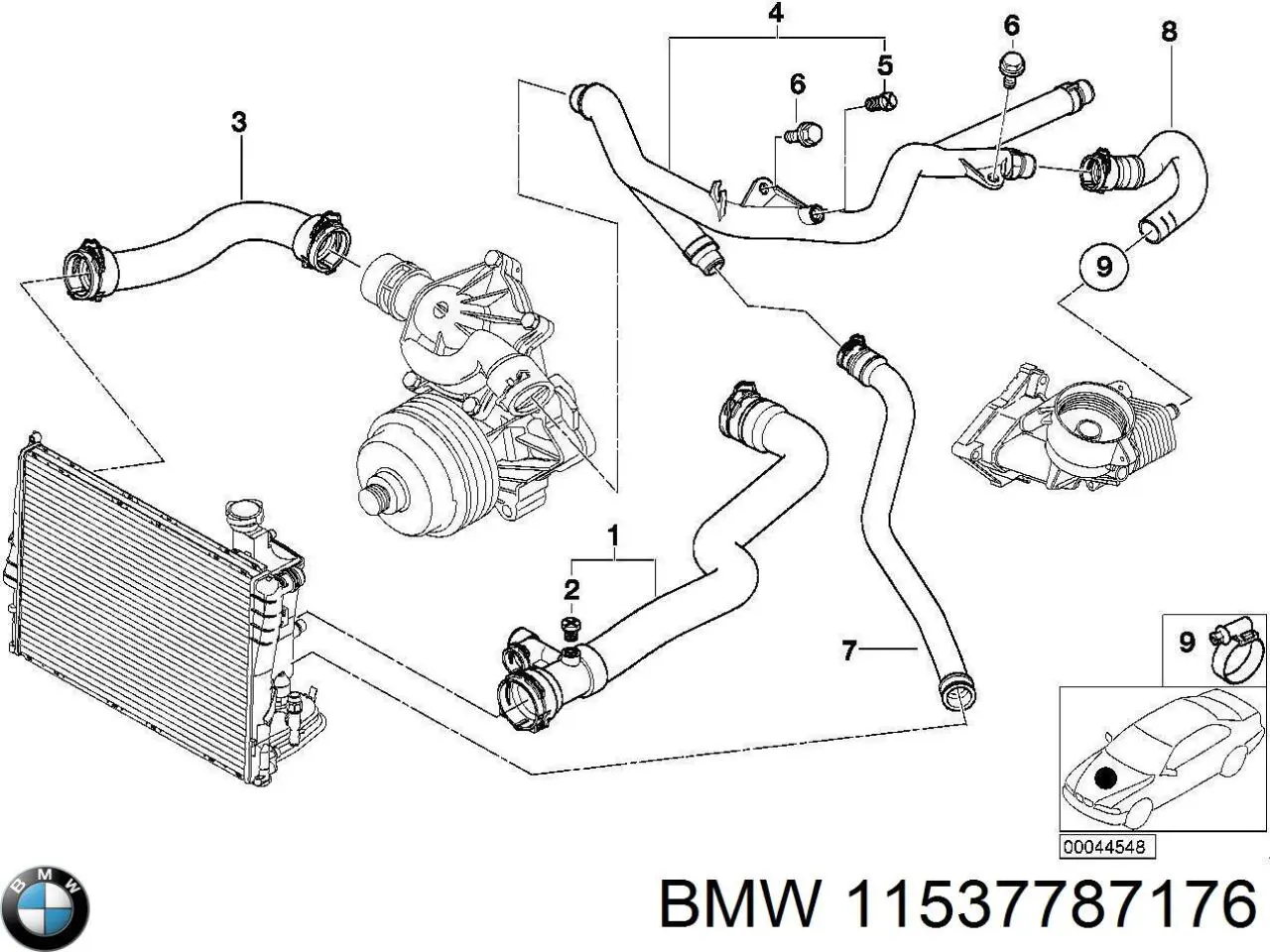 Comprar 11537787176 BMW Manguera superior del radiador