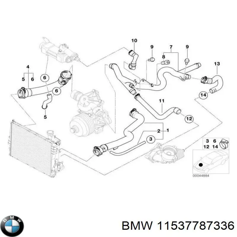 11537787336 BMW tubería de radiador arriba