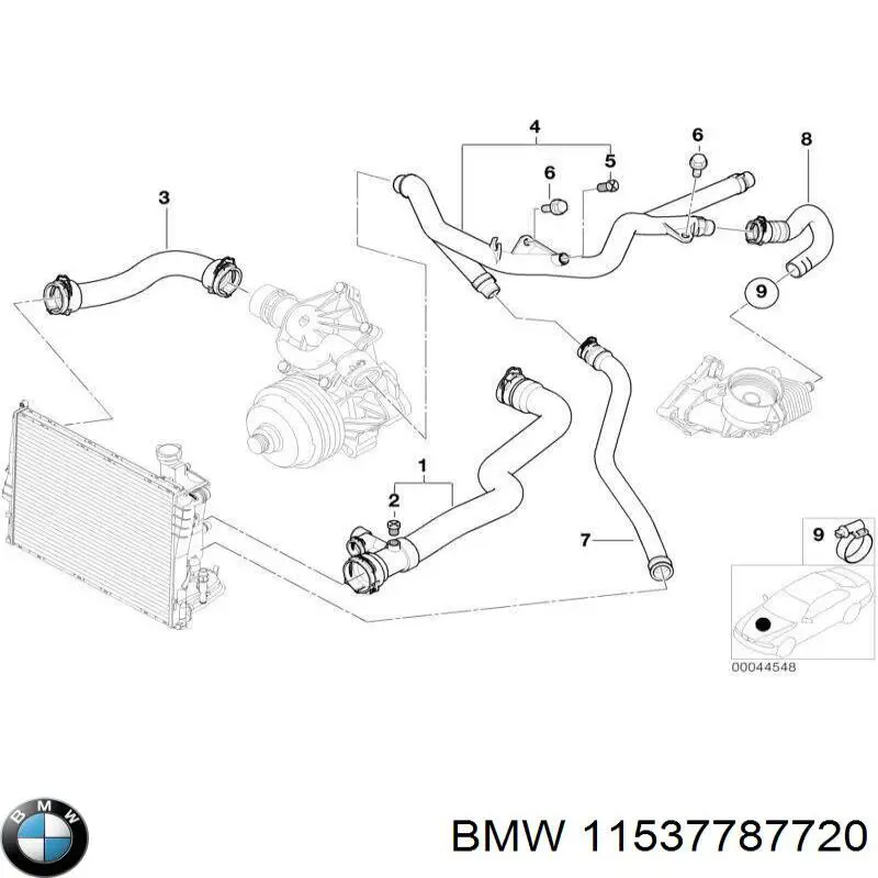 11537787720 BMW tubería de radiador arriba