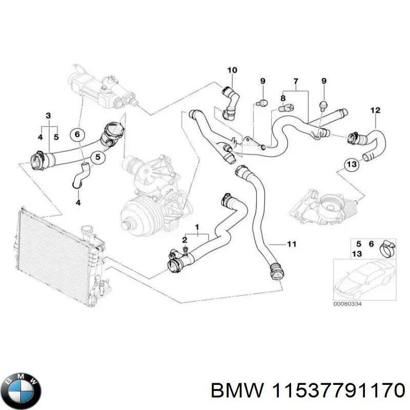 11537791170 BMW manguera (conducto del sistema de refrigeración)