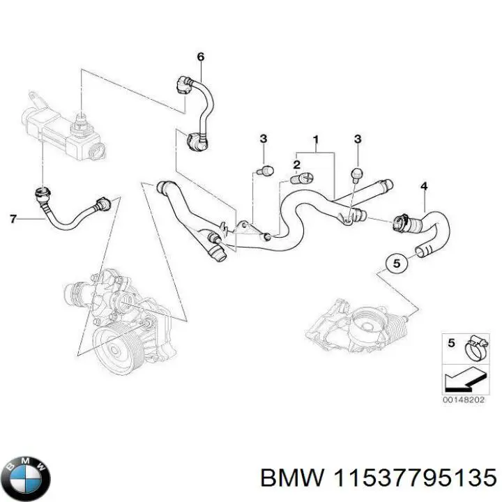 11537795135 BMW Manguera de refrigeración