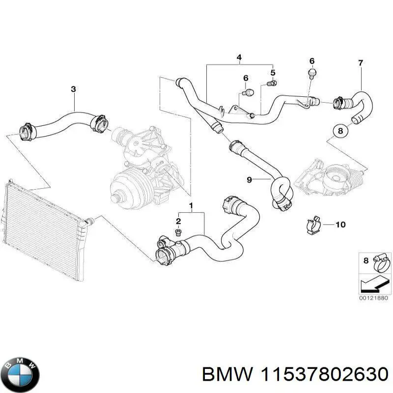 11537802630 BMW Manguera de refrigeración