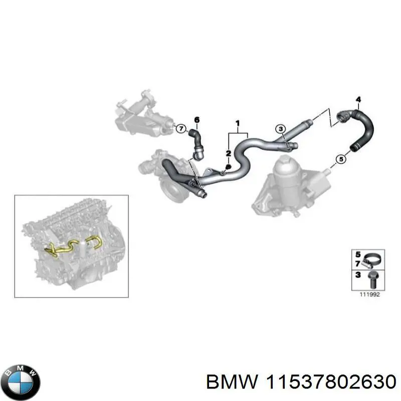 11537802630 BMW manguera (conducto del sistema de refrigeración)