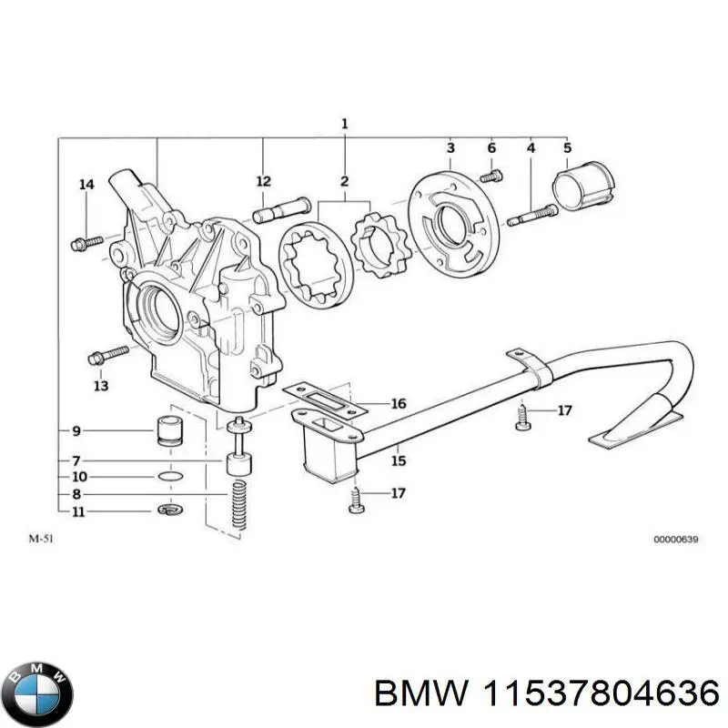 11537804636 BMW Junta del adaptador del filtro de aceite
