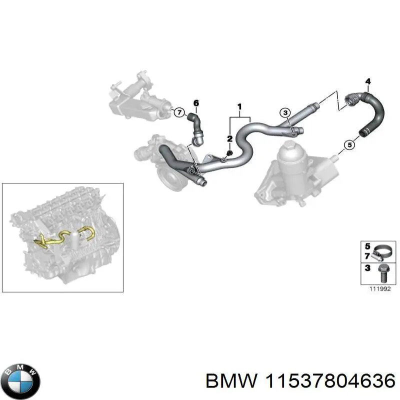 11537804636 BMW Junta del adaptador del filtro de aceite