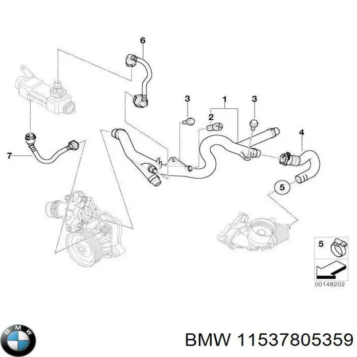 Manguito de líquido refrigerante BMW 11537805359 precio, desde 51,76 EUR