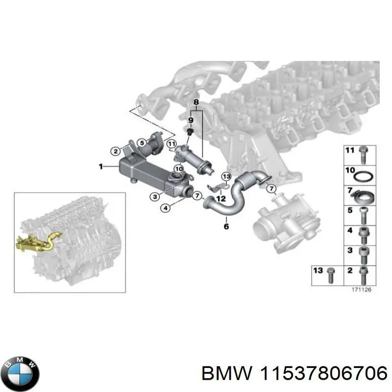 11537802627 BMW Manguera de admisión de la bomba de agua