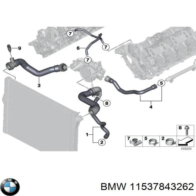 11537843262 BMW tubo de ventilacion del carter (separador de aceite)