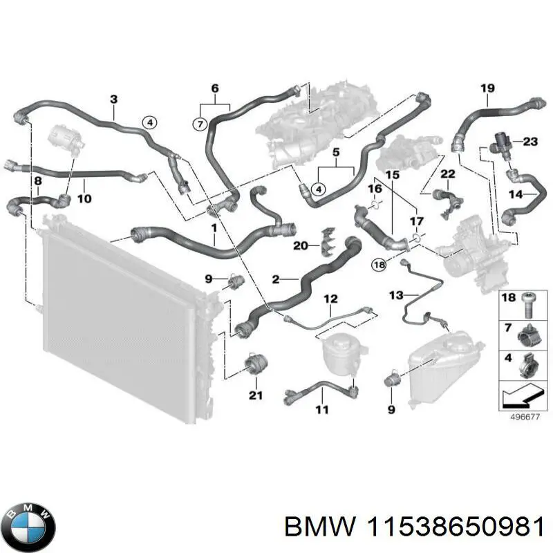 Tubo de refrigeración, termostato BMW 5 (G30, F90)