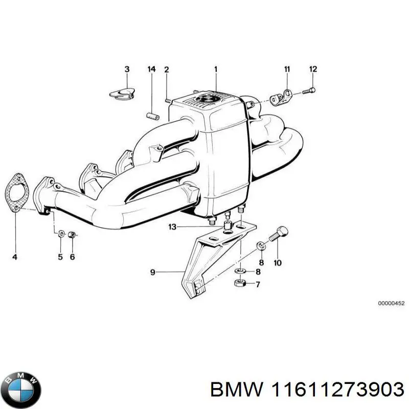 11611273903 BMW junta, colector de admisión, inferior