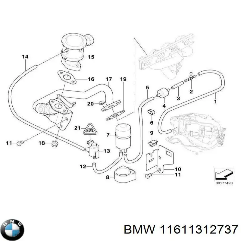 1274567 BMW valvula de retencion neumatica