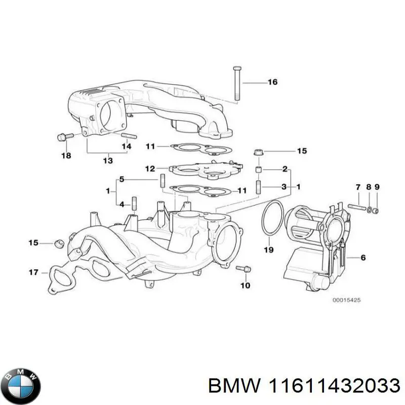 11611432033 BMW colector de admisión inferior