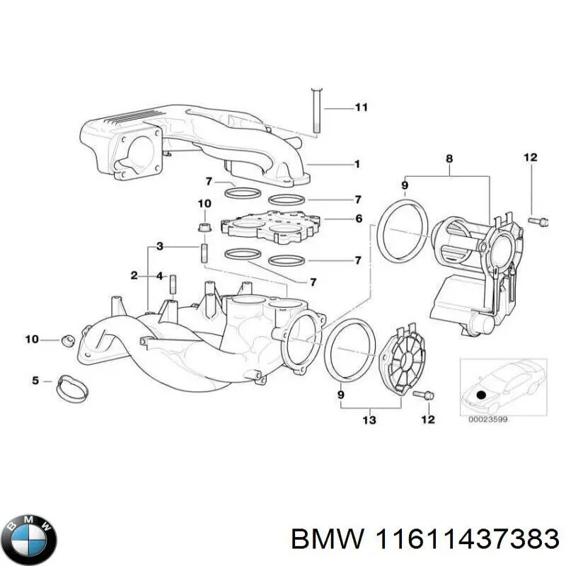 11611437383 BMW Junta superior del colector de admisión