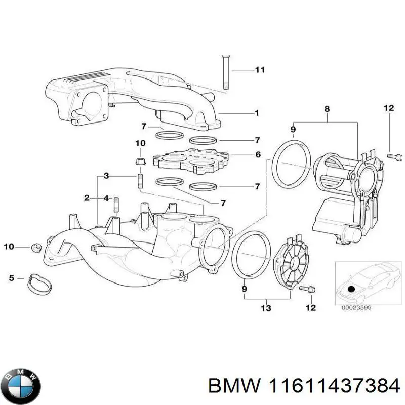 11611437384 BMW junta, tapa de tubo de llenado de aceite